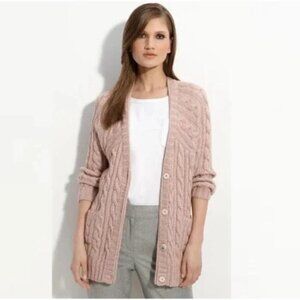 St. John cable knit Wool cardigan sweater size P 17563